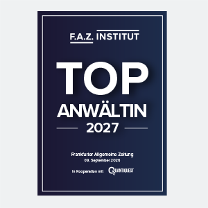 F.A.Z. TOP Anw&auml;ltin 2027 &ndash; Auszeichnung f&uuml;r Dr. Anja Riemann-Uwer, Fachanw&auml;ltin f&uuml;r Strafrecht, Nebenklage- und Opfervertretung (Frankfurter Allgemeine Zeitung)
